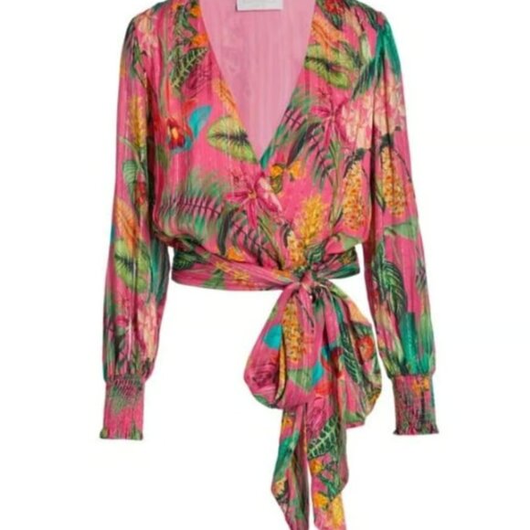 Ramy Brook printed wrap top - Picture 2 of 4